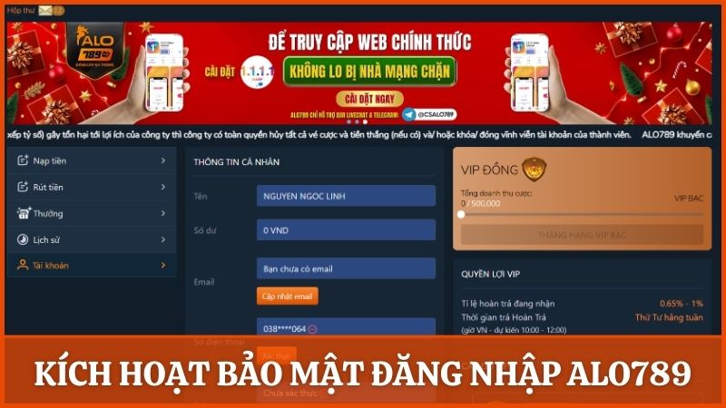 Quy trình kích hoạt bảo mật 2FA và xác minh danh tính trên Alo789